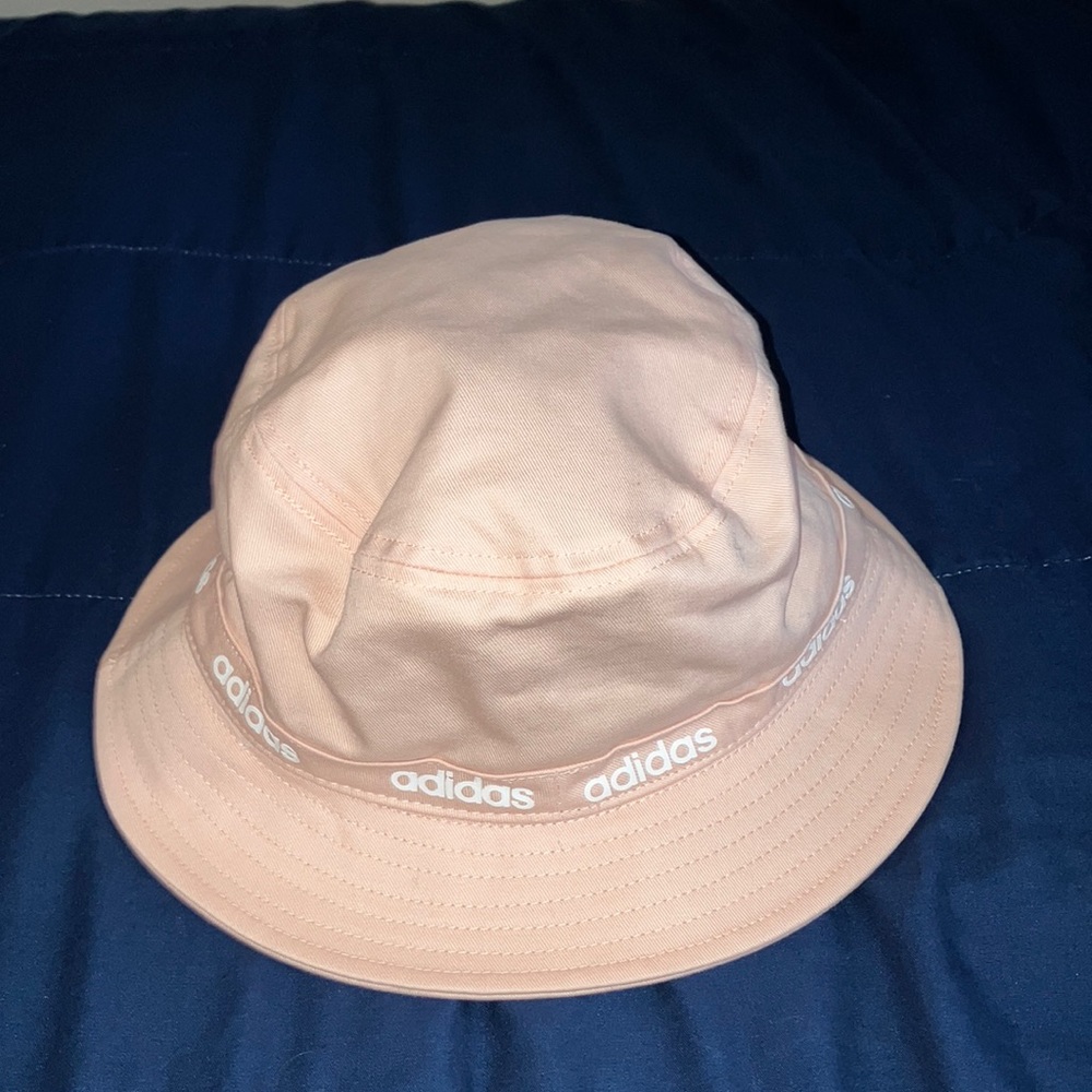 Light pink adidas bucket hat , one size fits all